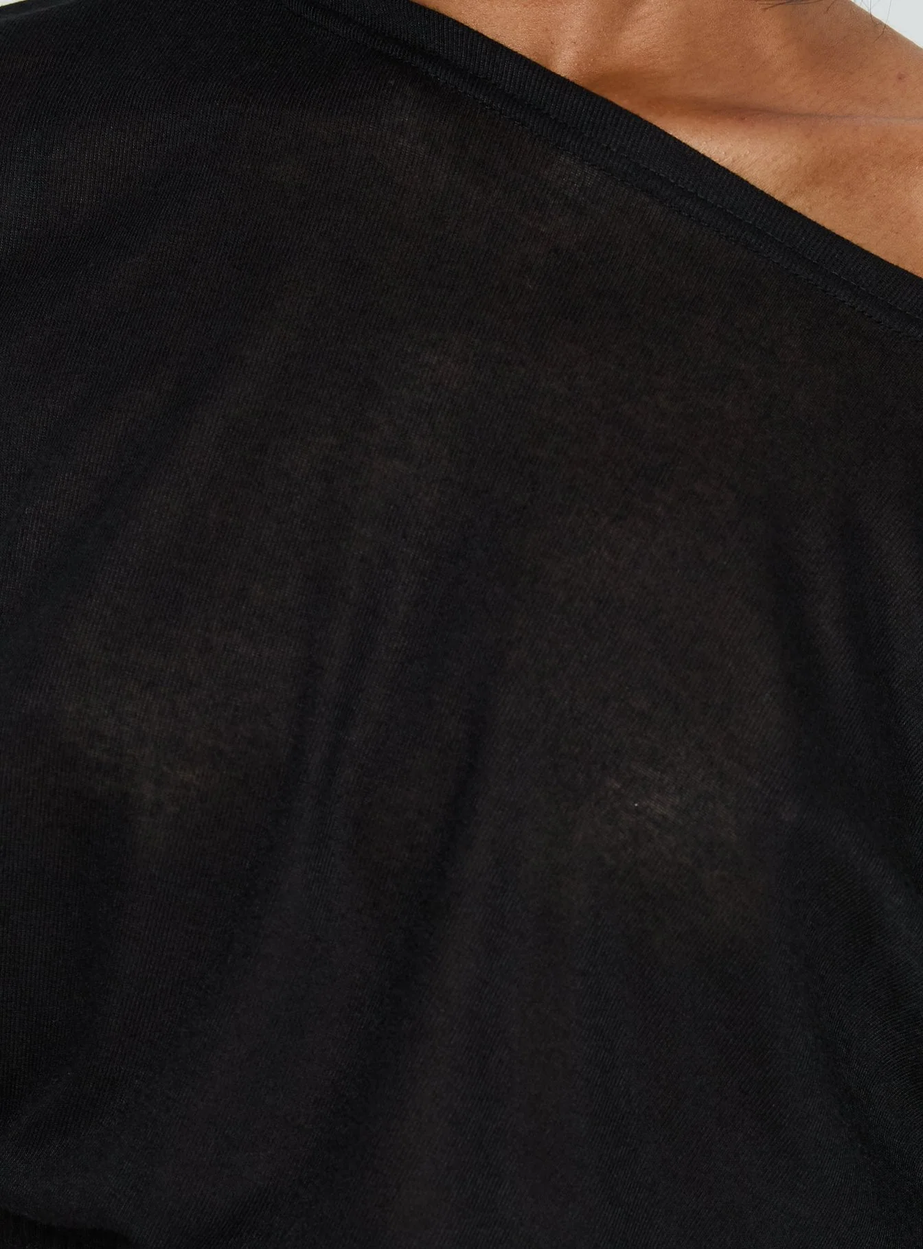 Dayten Off Shoulder Sheer Top Black