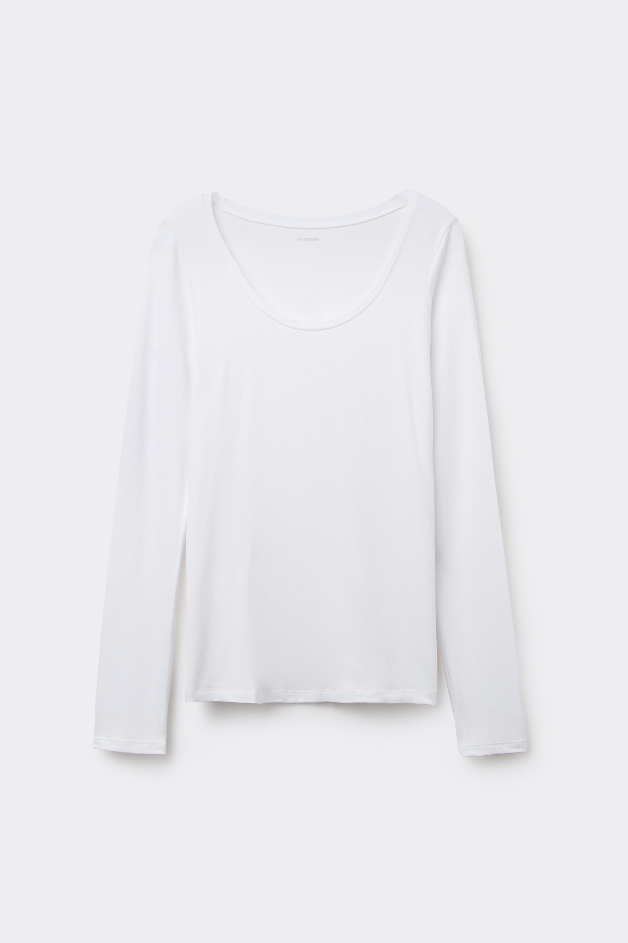 Long Sleeve Viscose Scoop Neck Top