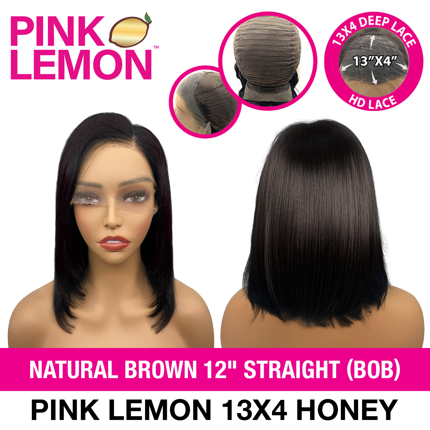 Pink Lemon Unprocessed Virgin Remi Human Hair 13X4 Full Lace Front Wig Honey