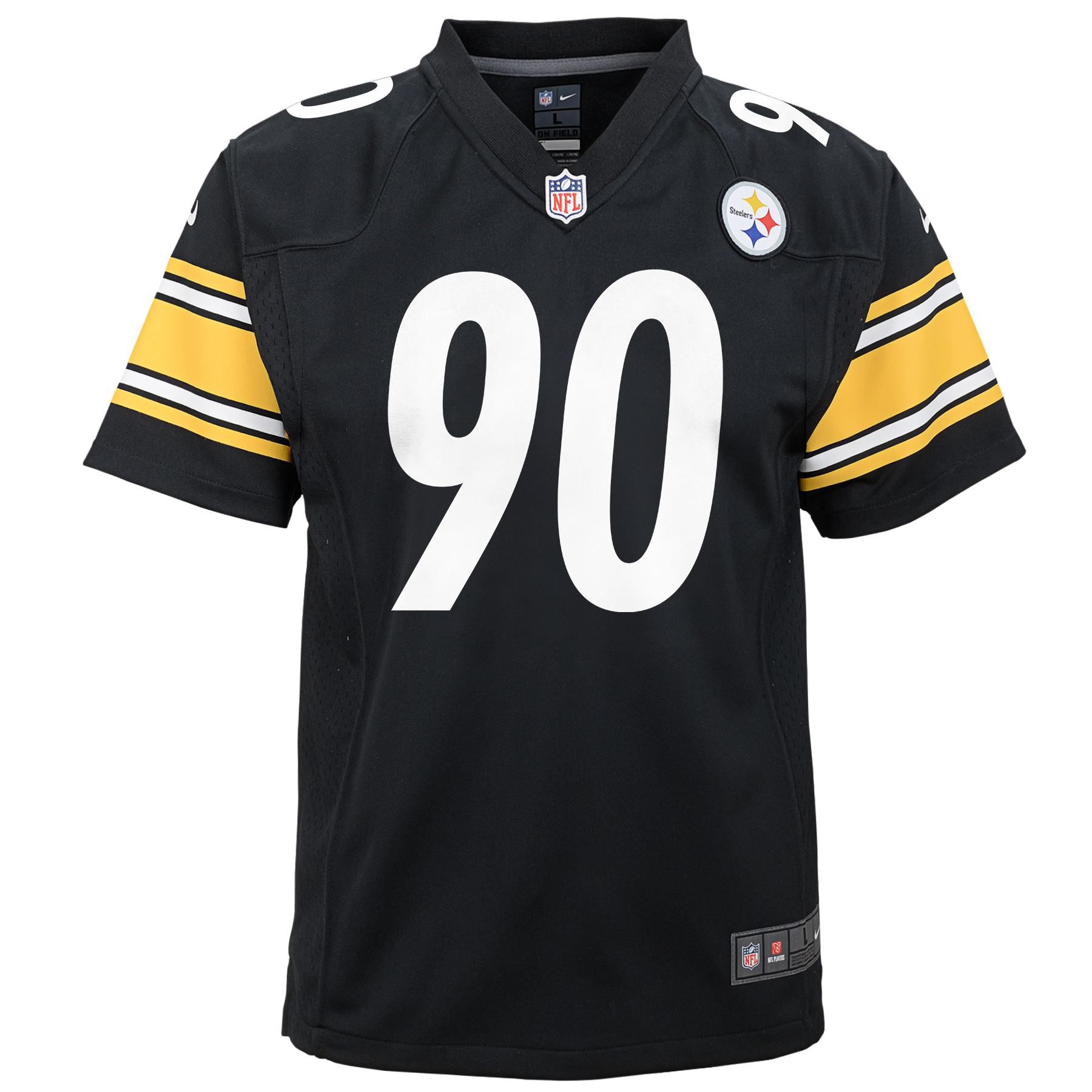 T.J. Watt #90 Pittsburgh Steelers Game Football NFL Jersey Black (YOUTH)