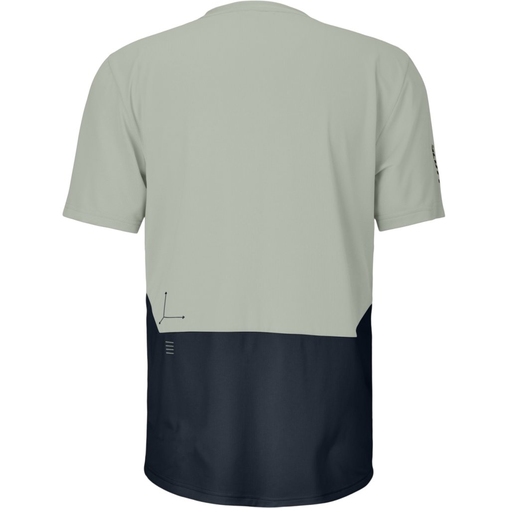 SCOTT Vertic Zip Short Sleeve Tee Men - spray grey/dark blue