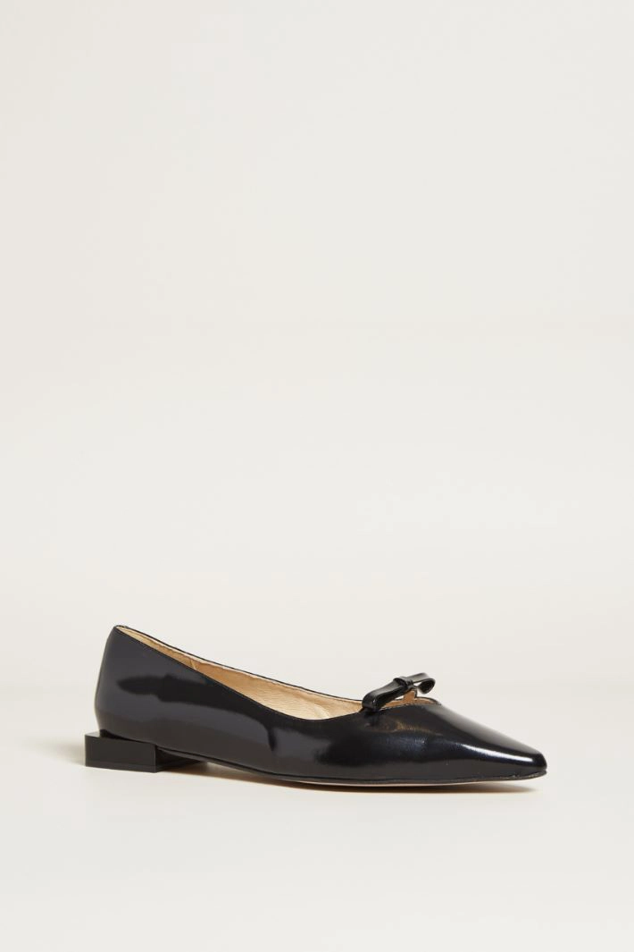 Ballerinas with square heel - BLACK