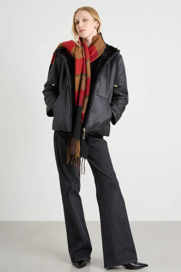 Yarn-dyed stole - RED BROWN