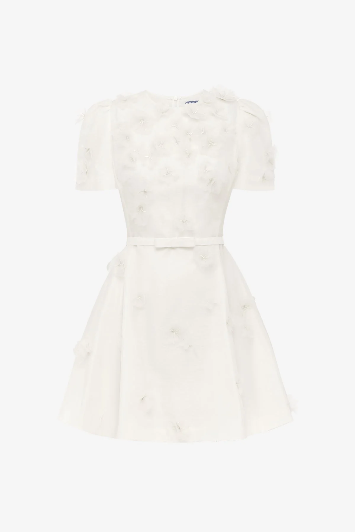 Elyse Petal Short Sleeve Mini Dress - Snow