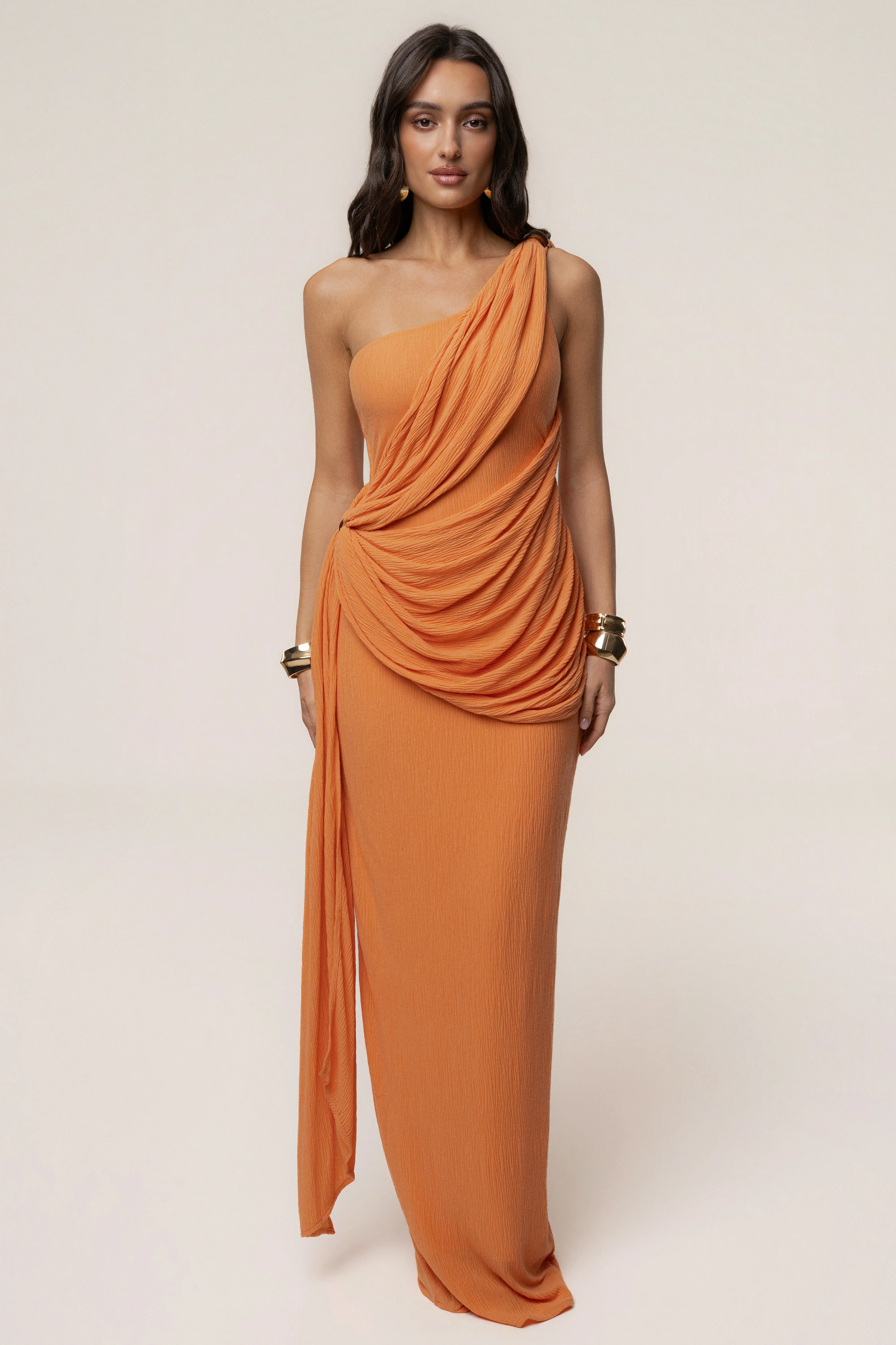 Coral Rich Mocha Wrap Dress