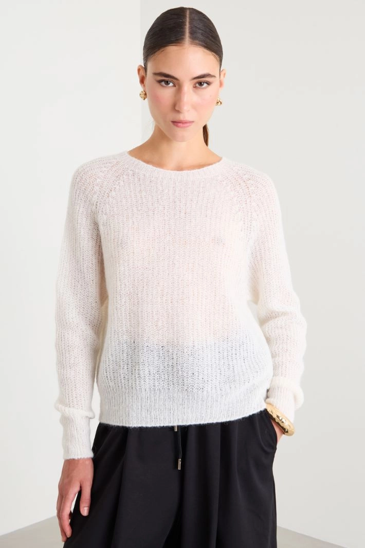 Alpaca-blend sweater - WHITE