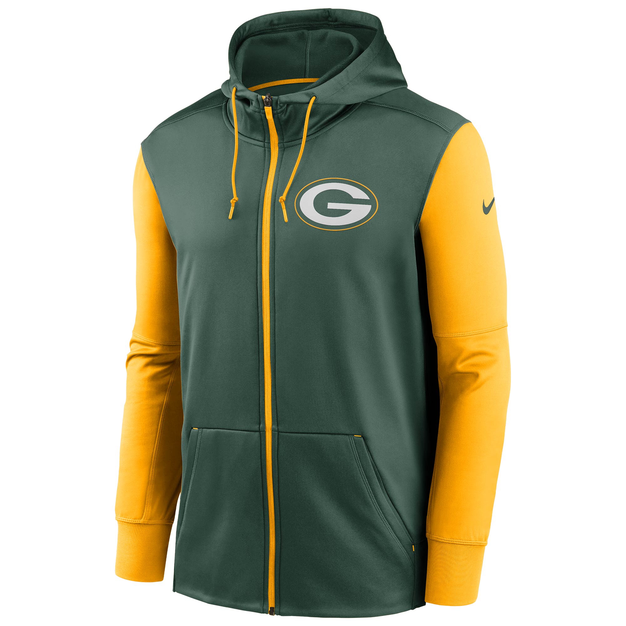 Green Bay Packers Two-Tone Nike Therma NFL Full-Zip Hoodie