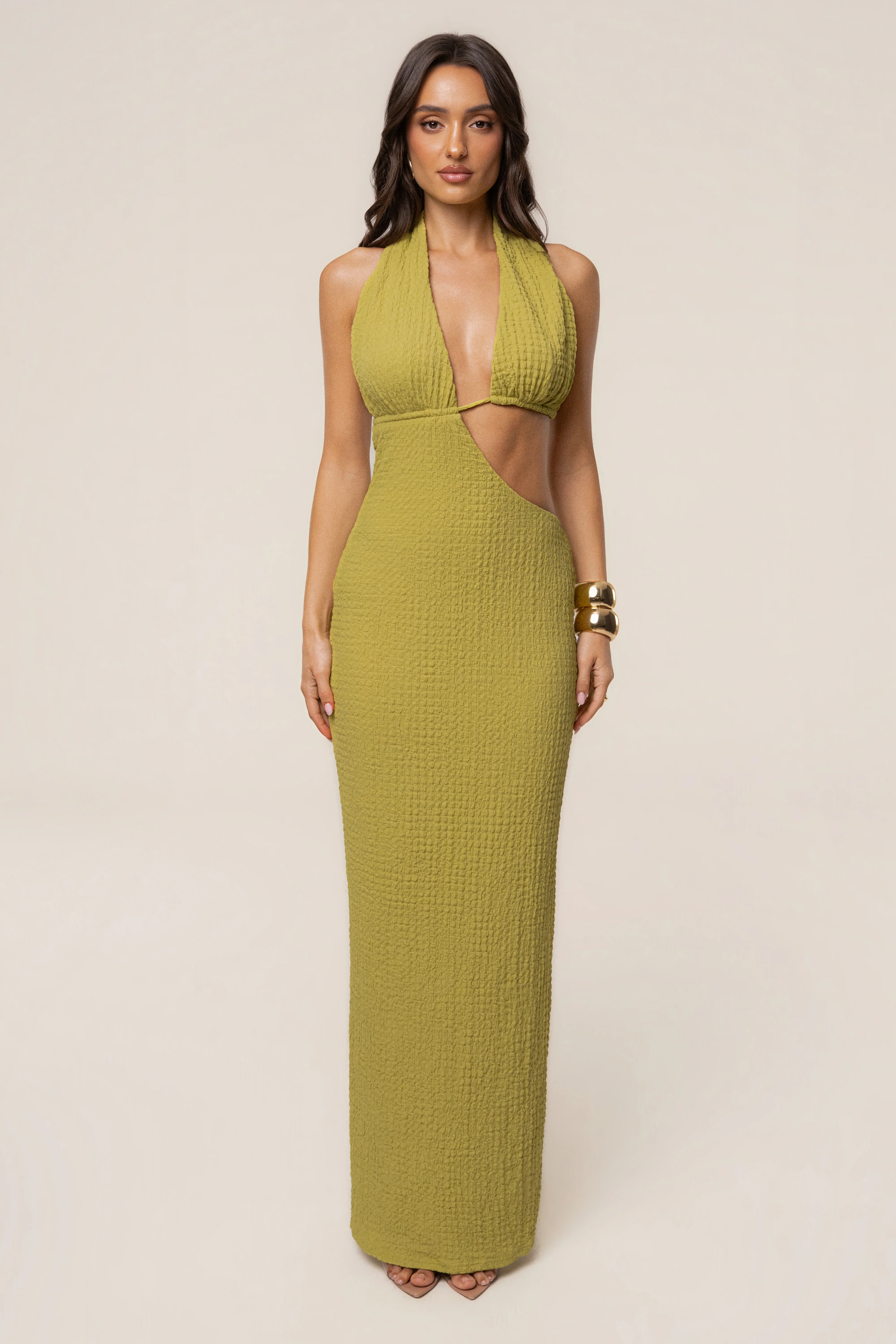 Lime Sculpted Ease Maxi Dress