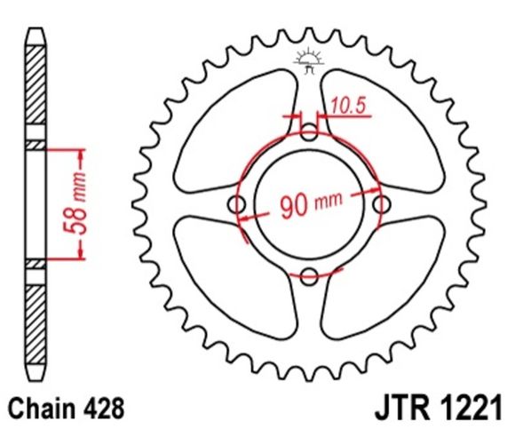 Couronne JT. acier standard 1221 - 428Ref : JTC01753A / 1074889002