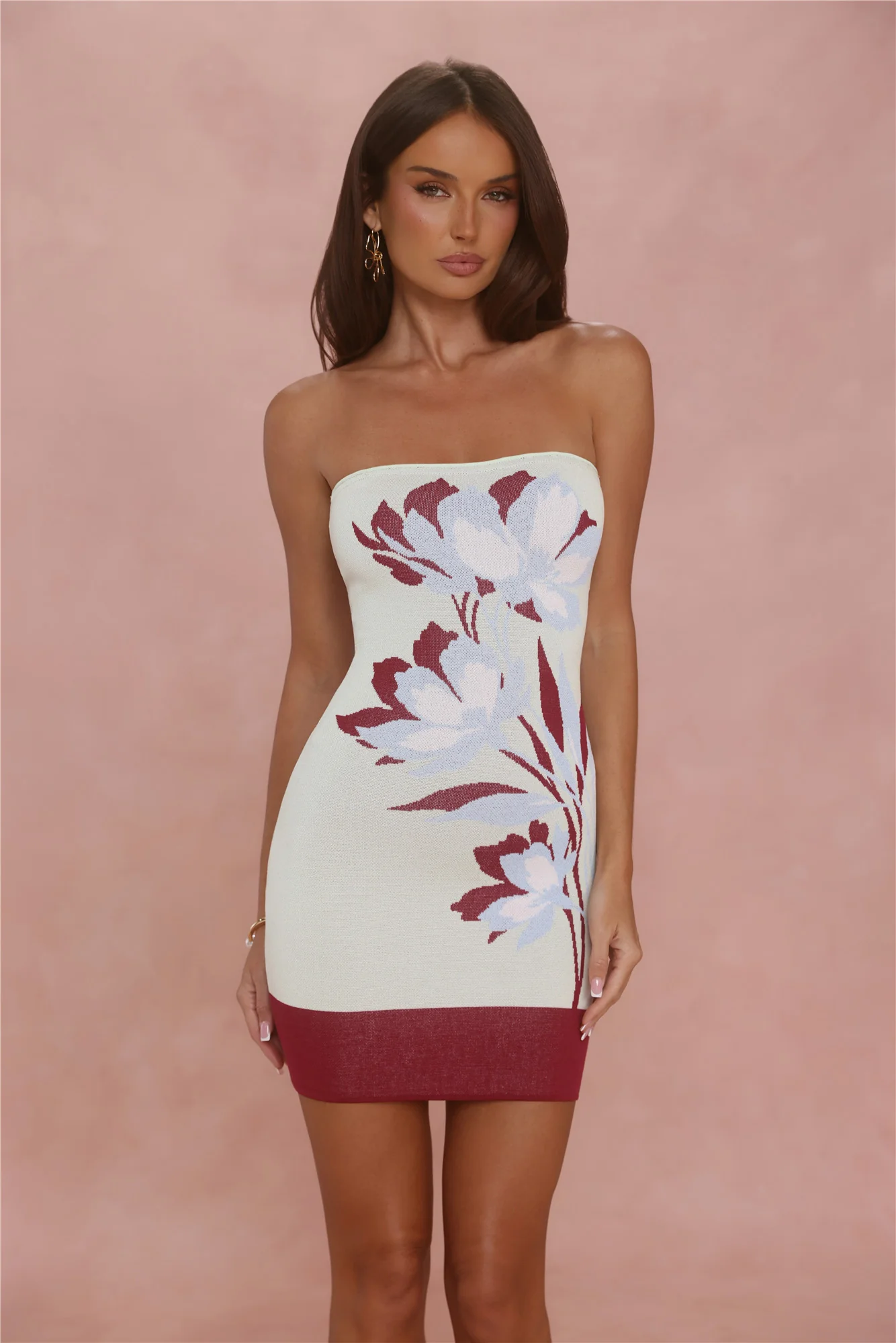 Lookbook Living Knit Strapless Mini Dress Multi