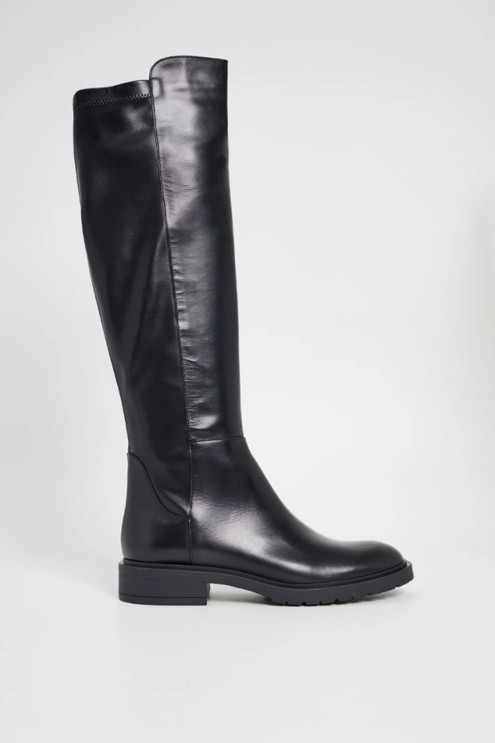 High leather boots - BLACK