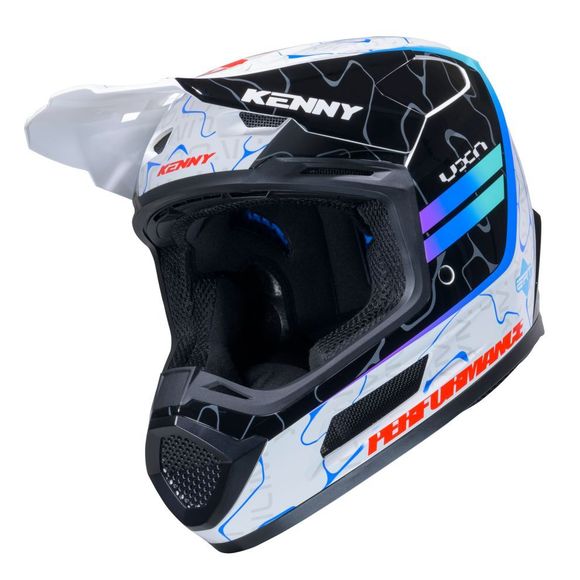 Kenny Performance Graphic + 2025 cross Helmet - Blue / WhiteRef: KE2974