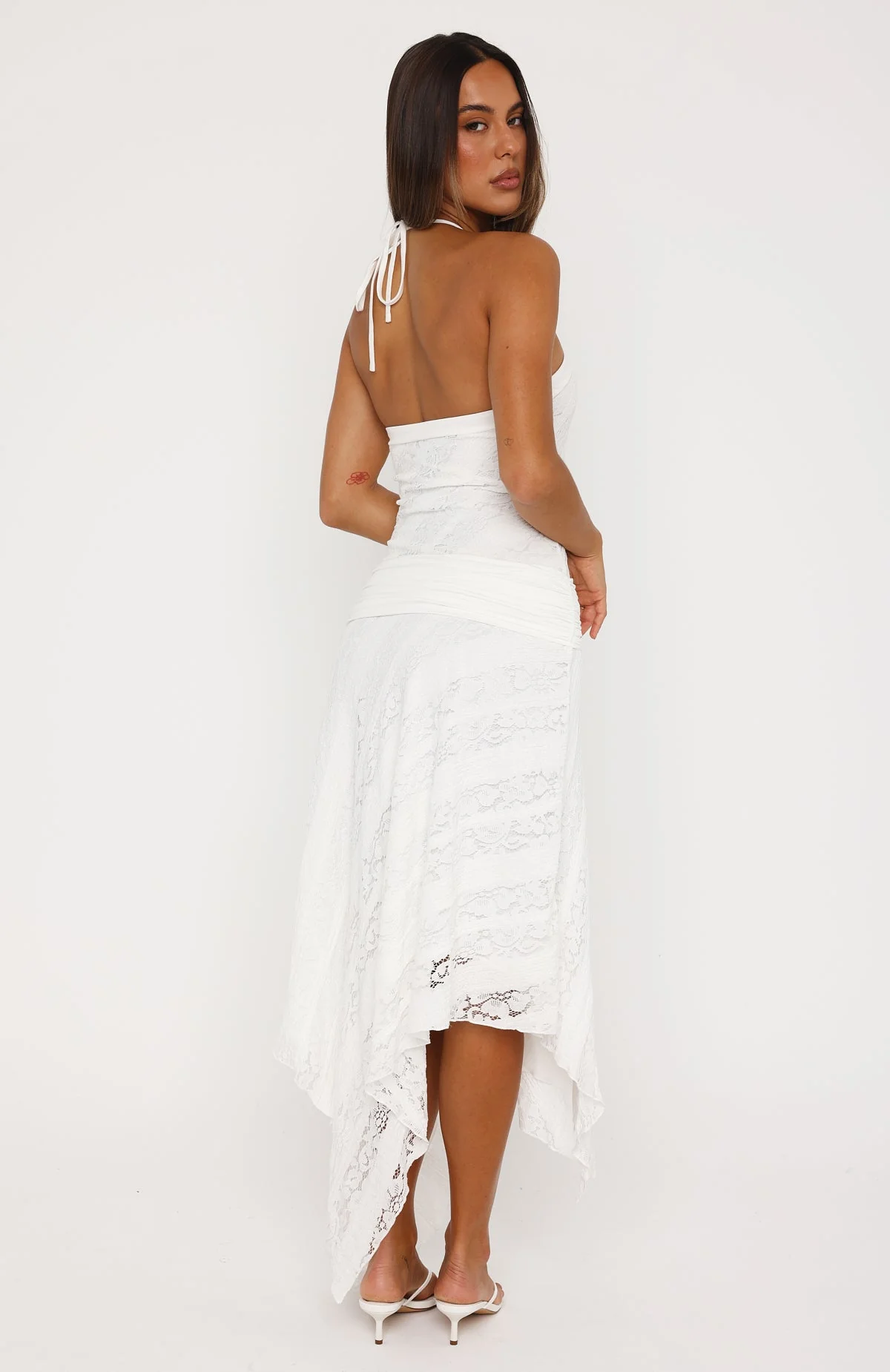 Don't Let Me Go Midi Dress White