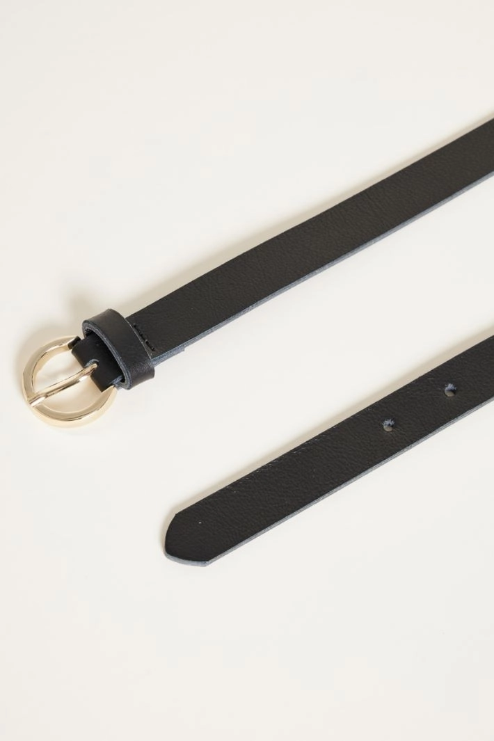 Leather belt - BLACK