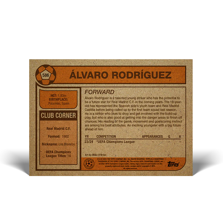 Topps UK - UCC Living Set Card #586 - Álvaro Rodríguez