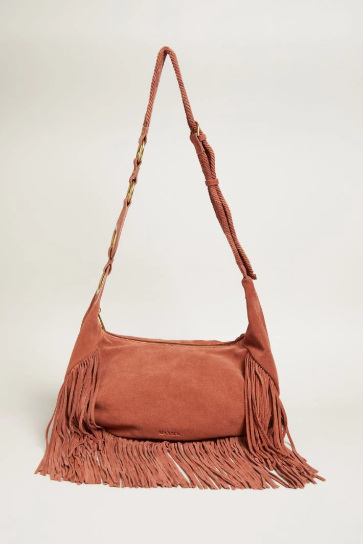 Fringed soft bag - DARK ORANGE
