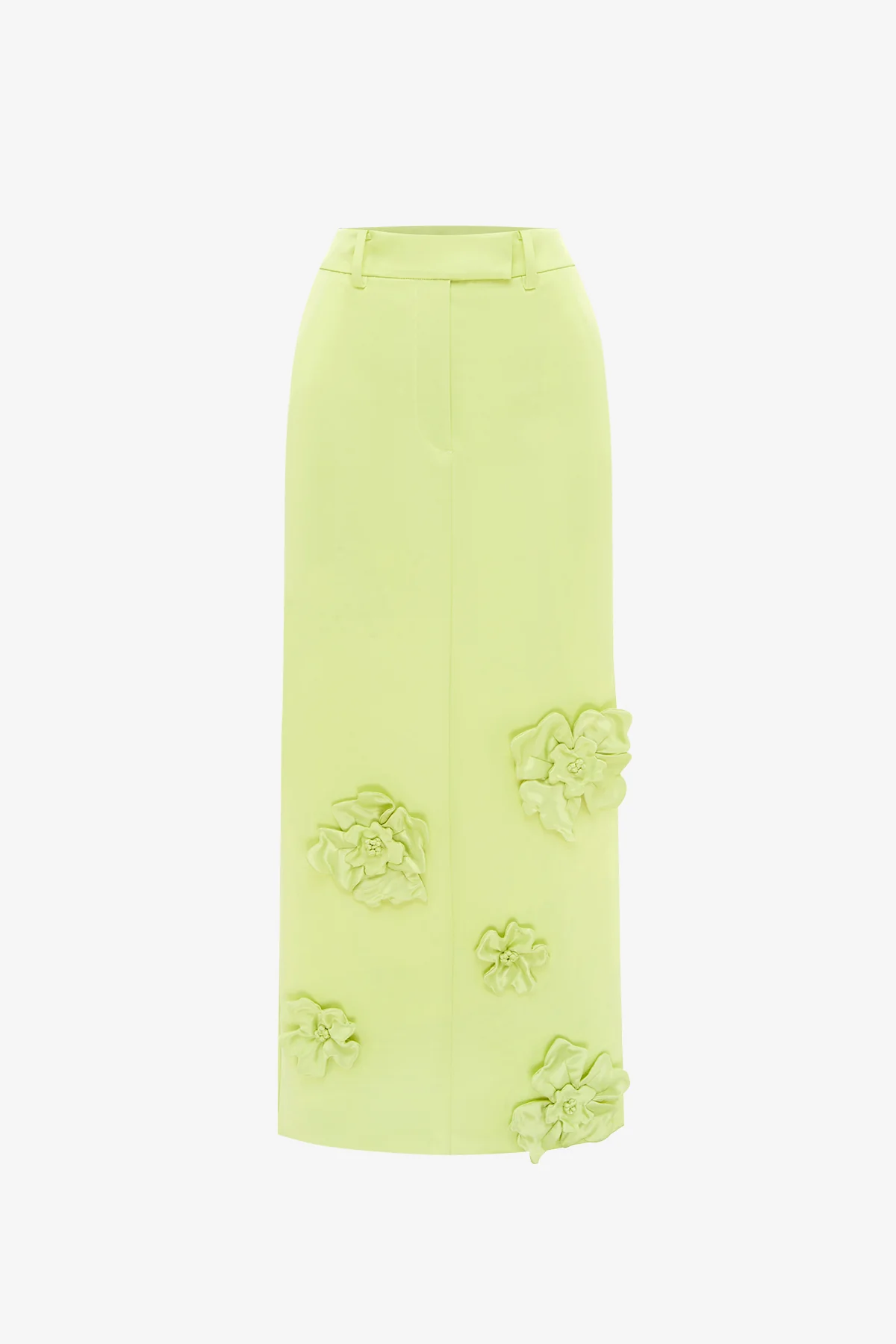 Olivia Petal Maxi Skirt - Chartreuse