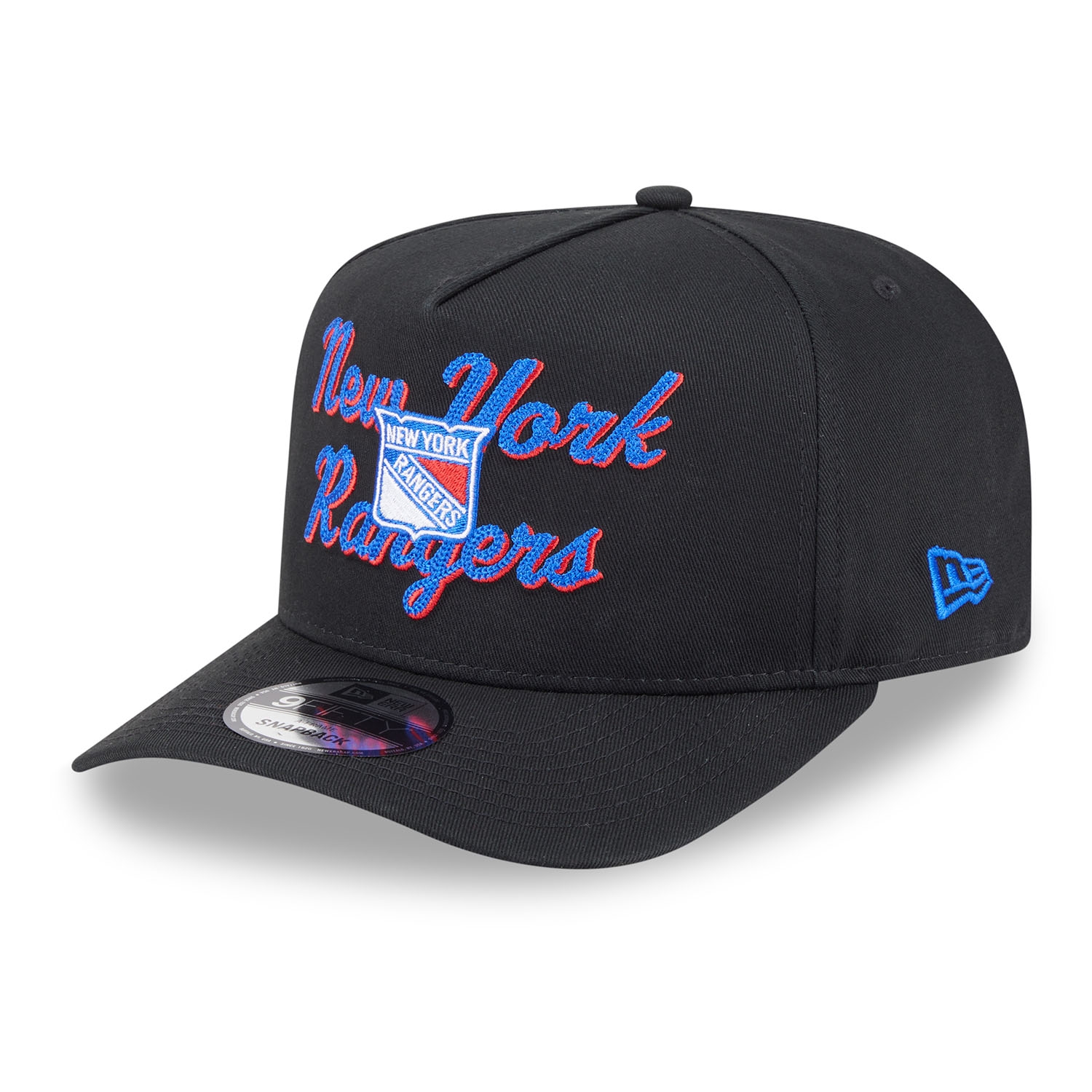 New York Rangers NHL Chainstitch 9FIFTY A-Frame Snapback Cap Black