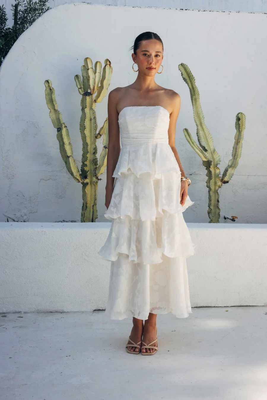 Paisley Tiered Ruffle Midi Dress