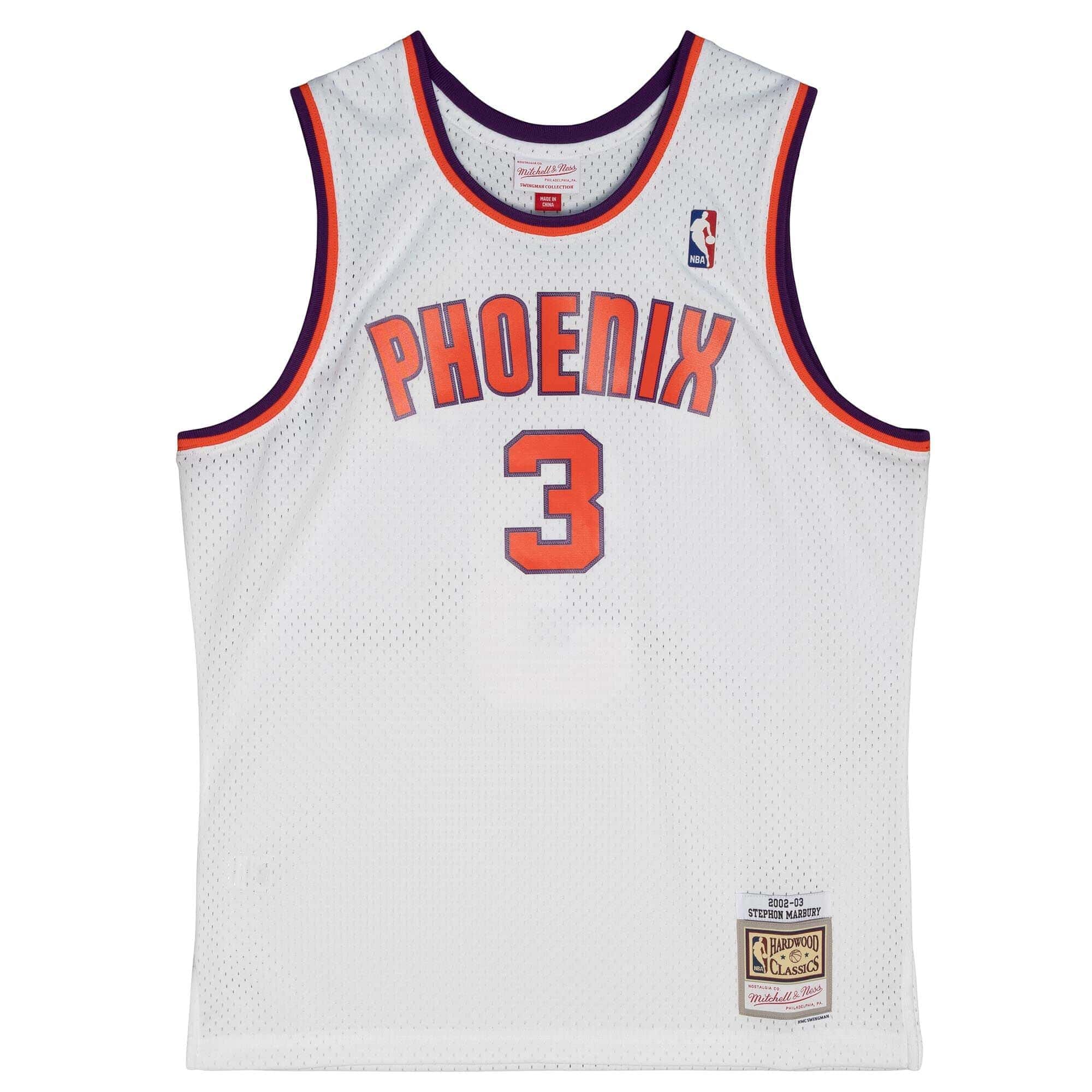 Stephon Marbury #3 Phoenix Suns 2002-03 Mitchell & Ness Swingman NBA Jersey White