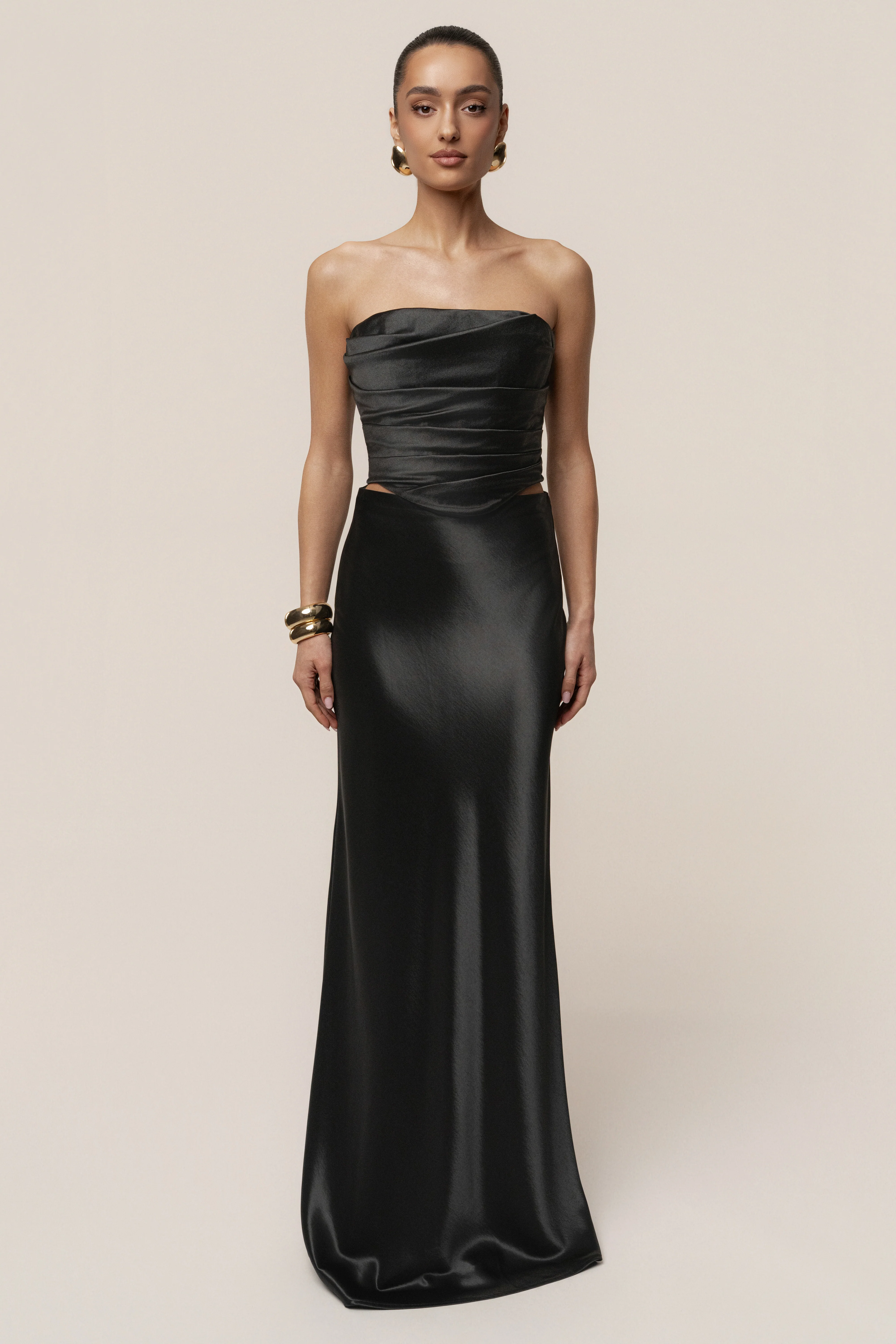 Black Sparkling Hour Satin Corset