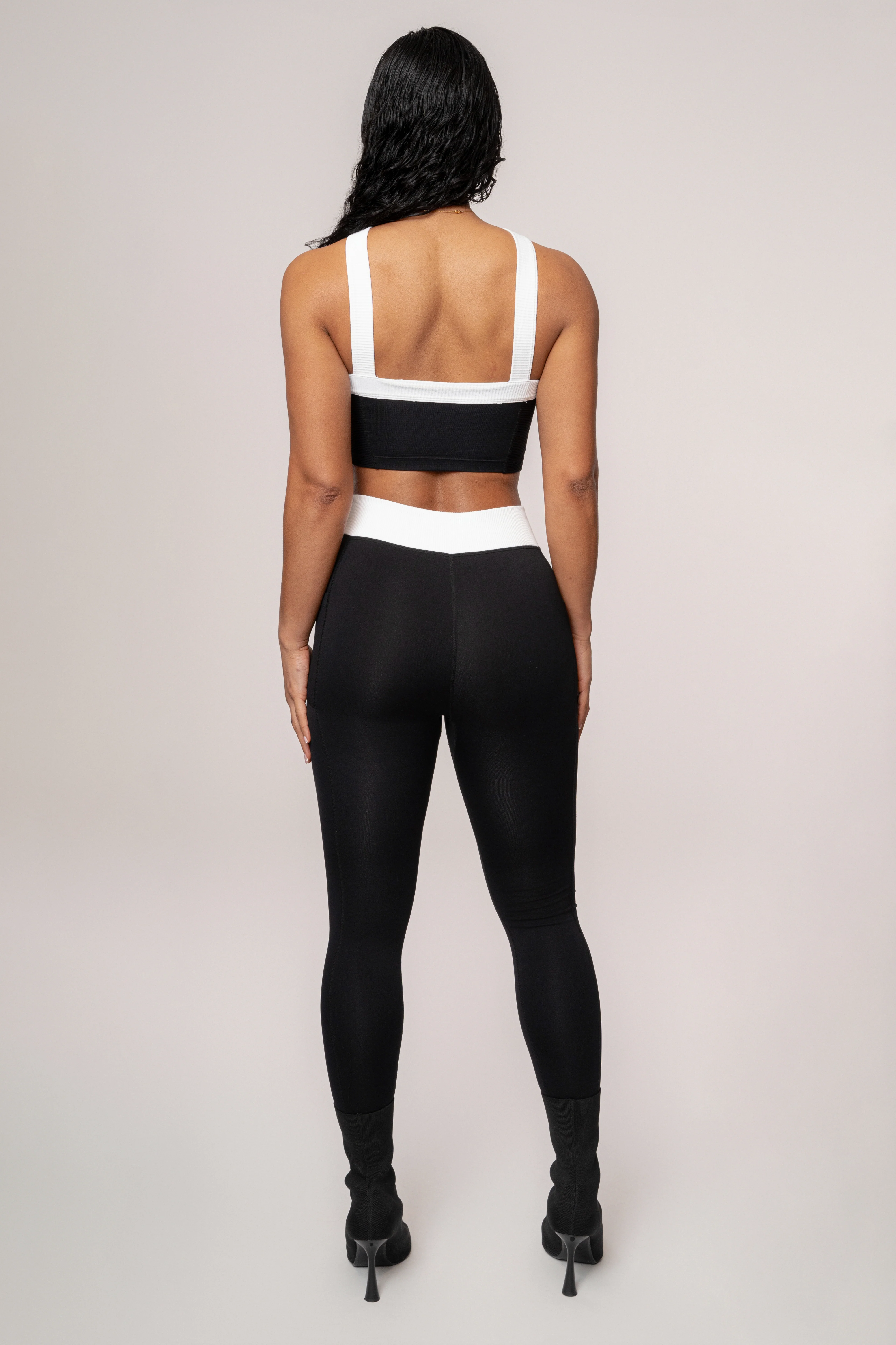 Black/White Ultimate Ribbed Halter Top