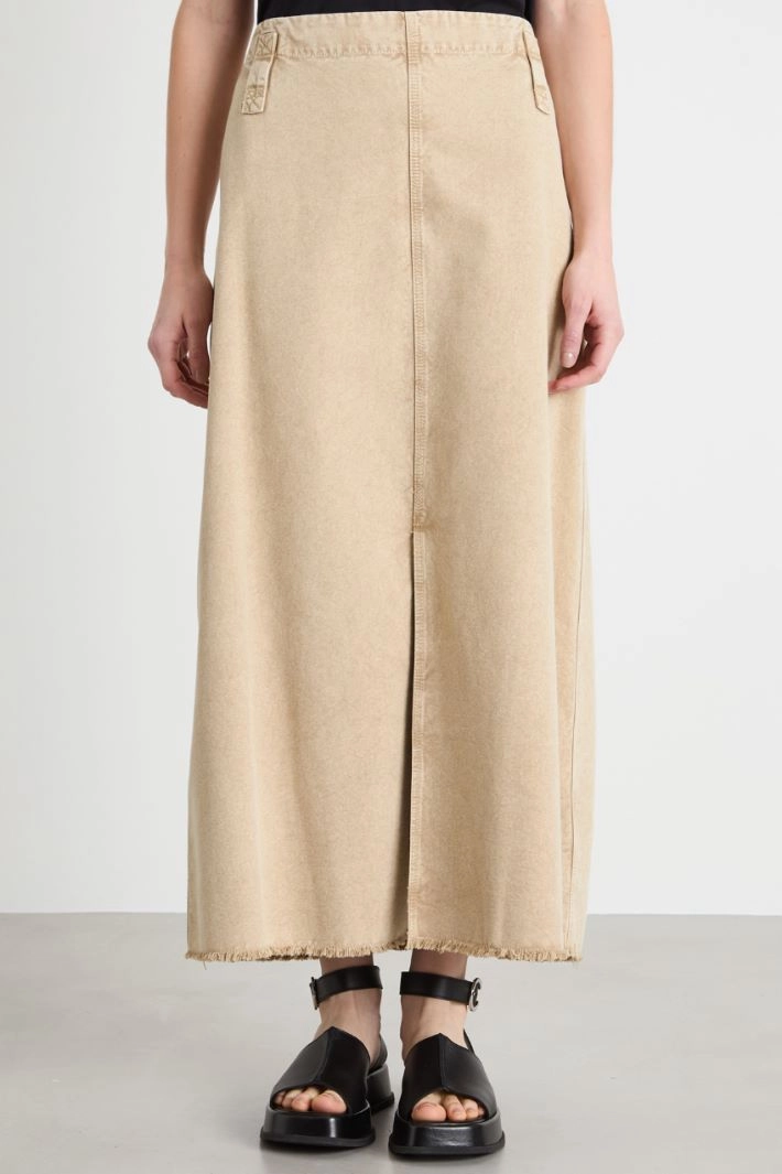 A-line midi skirt - BEIGE