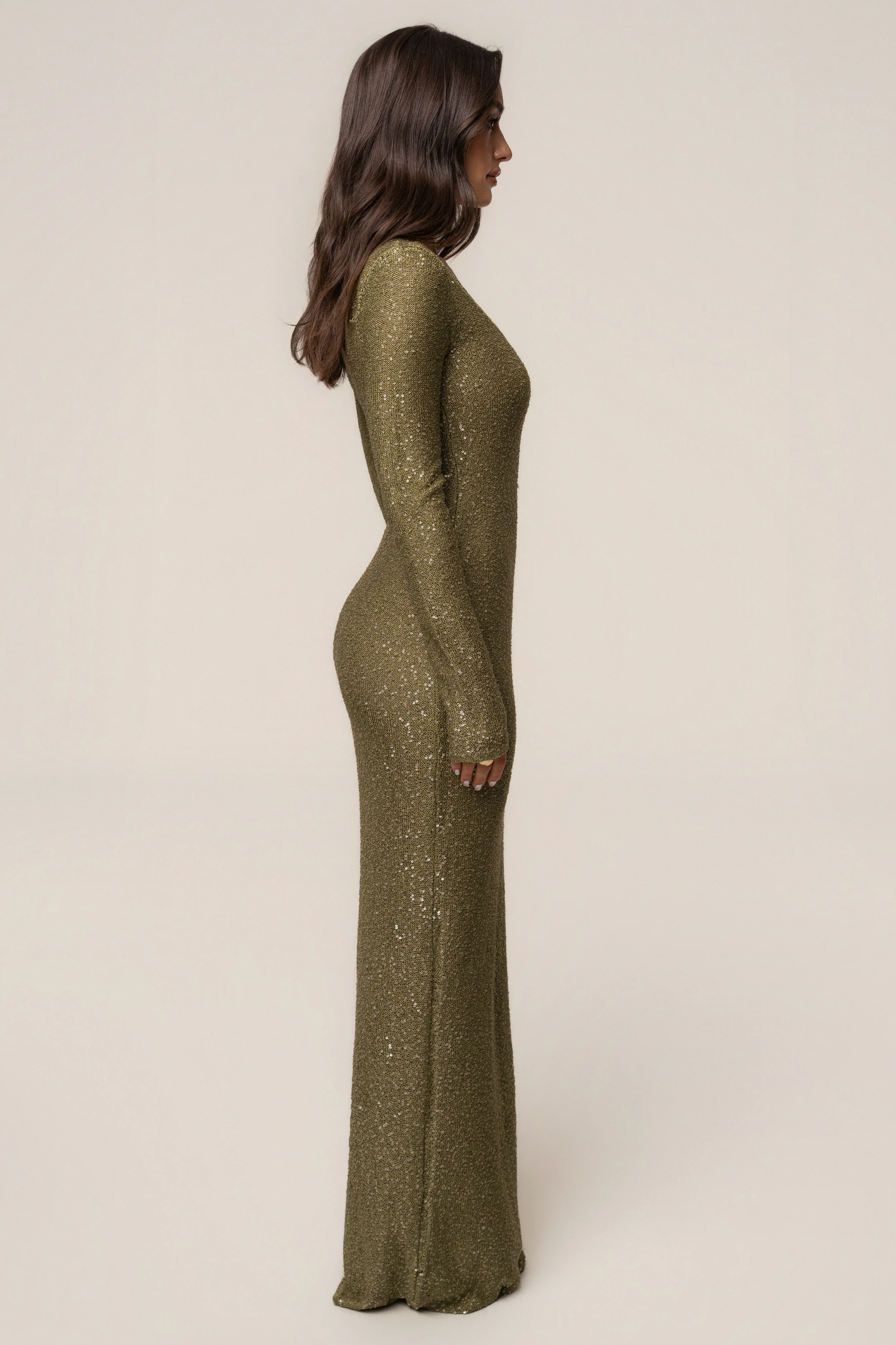 Lime Muse Sequin Maxi Dress
