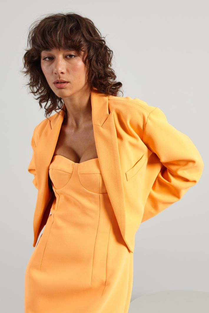 Short cady jacket - ORANGE