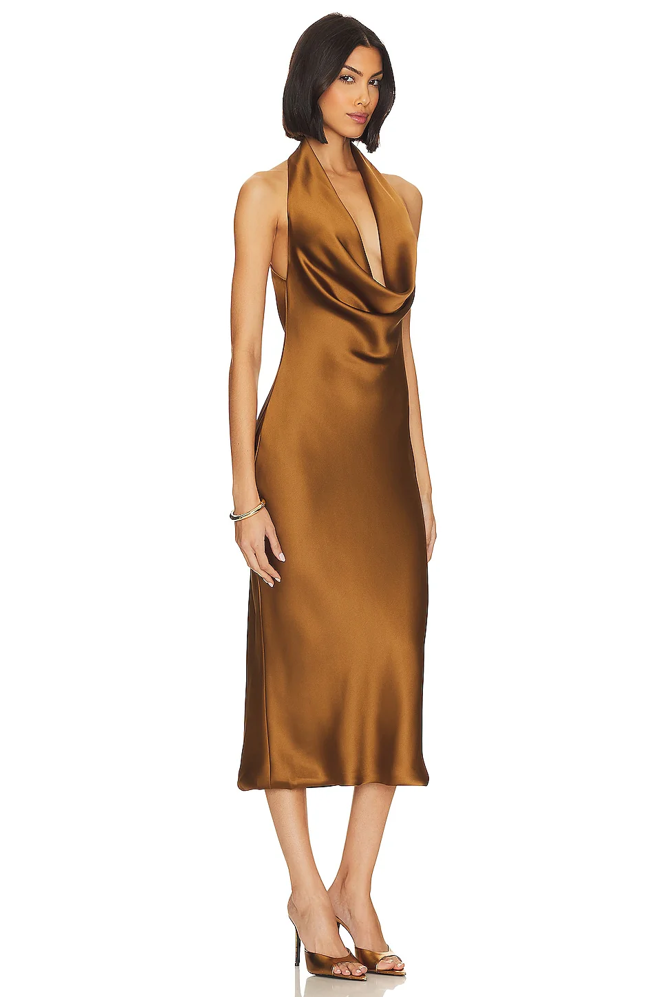 Halter Drape Midi Dress
