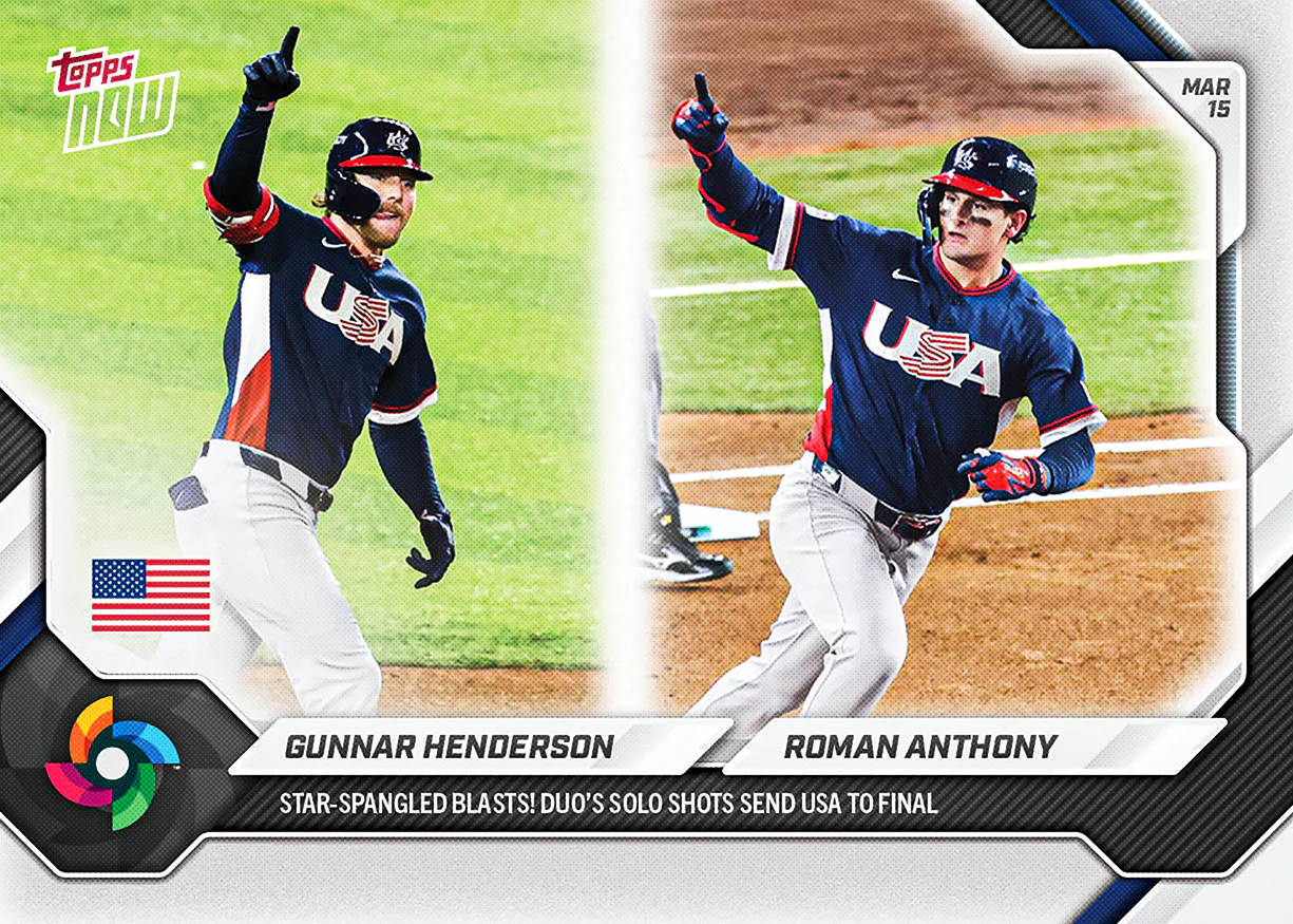 Gunnar Henderson / Roman Anthony - 2026 World Baseball Classic Topps NOW® - Card 37