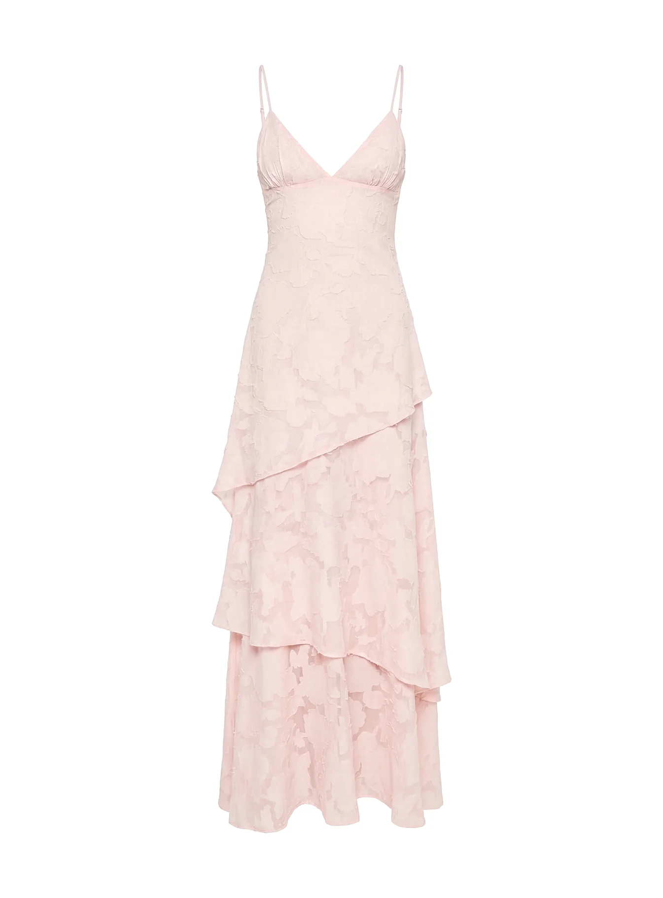 Lyricah Tiered Tie Back Maxi Dress Pink