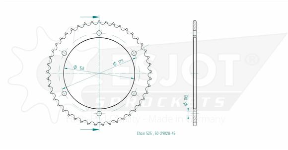 Esjot crown 45 teethRef: ESJO00141A / 12112985