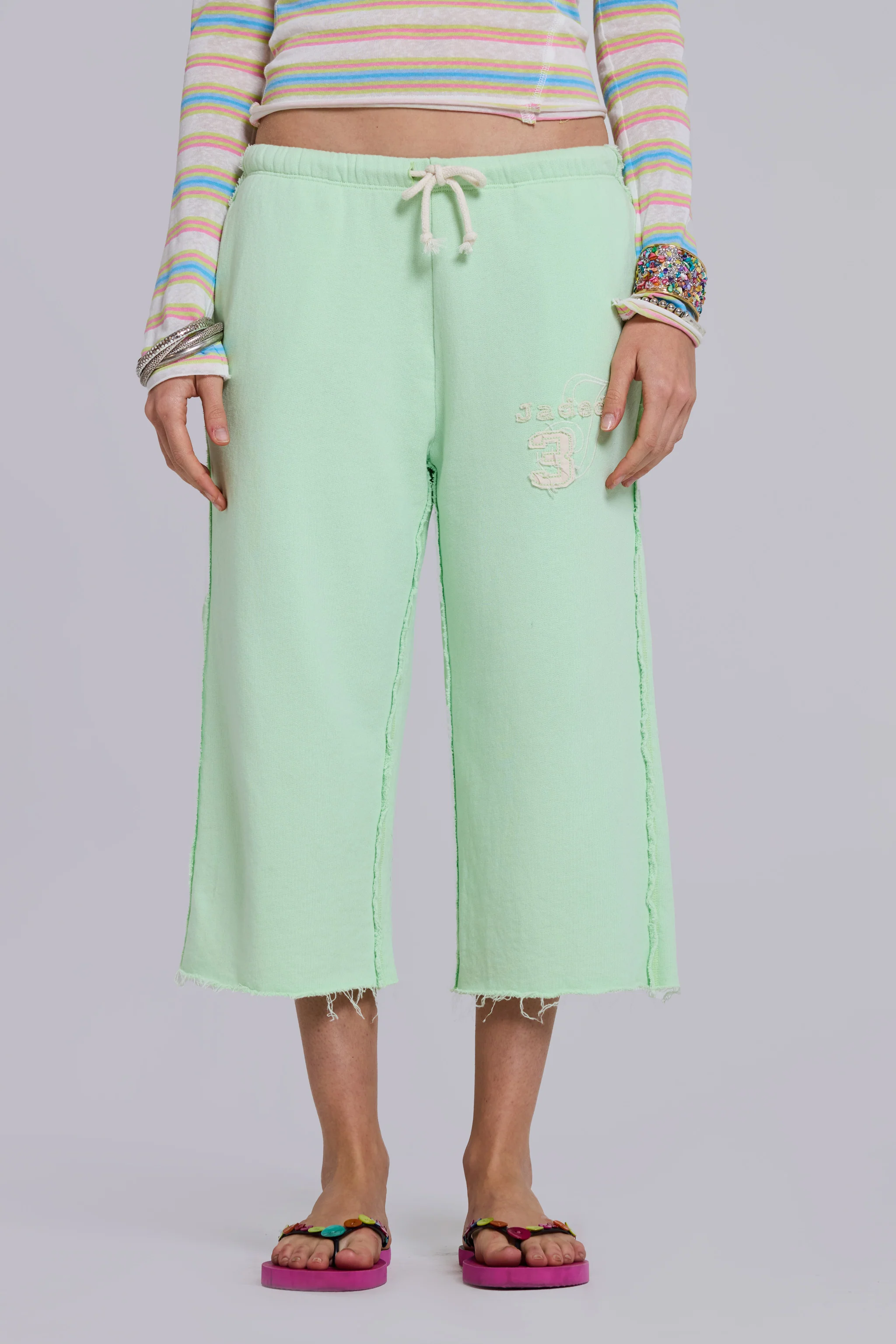 Cleo Slouchy Crop Jogger in Mint