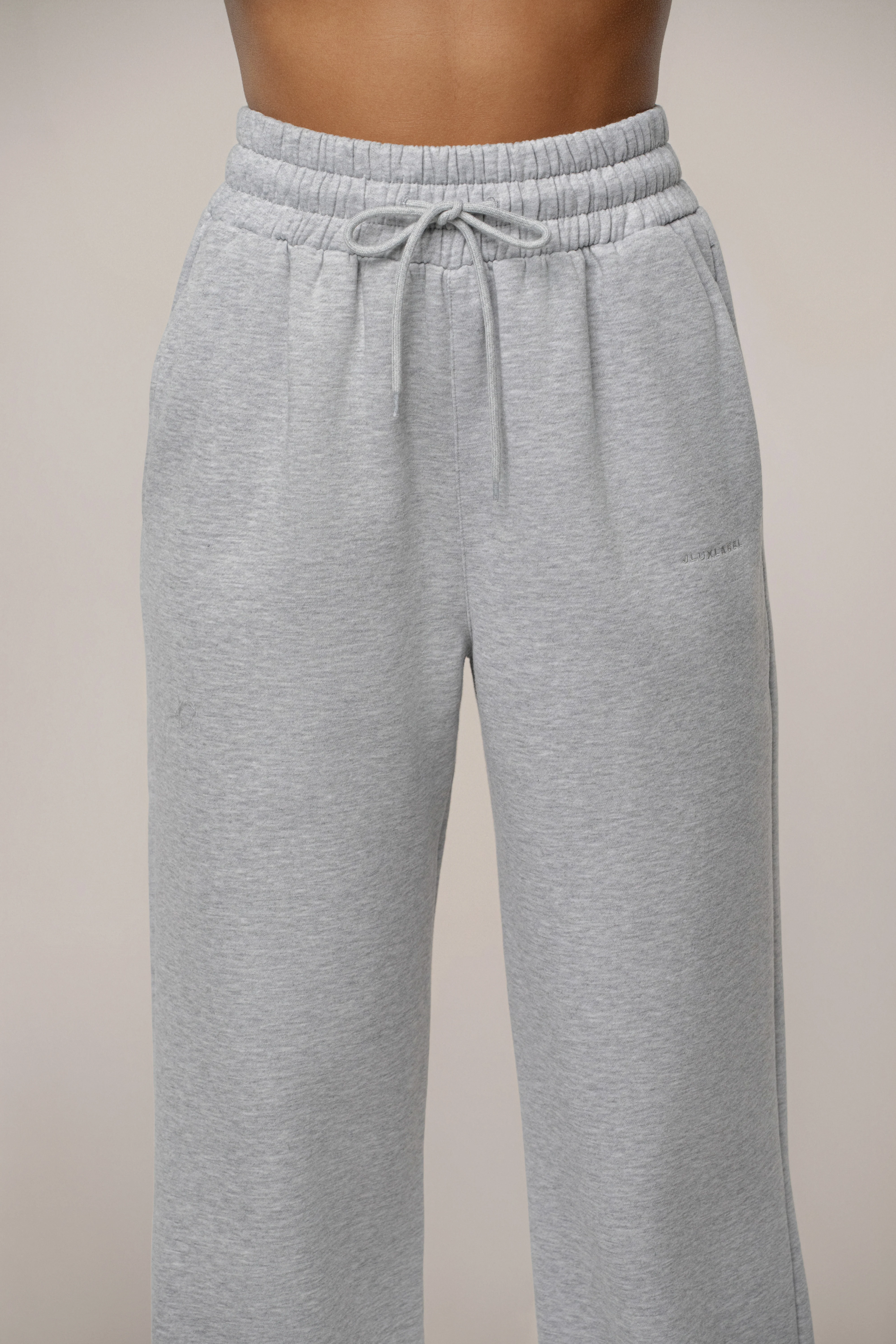 Heather Grey JLUXLABEL Logo Fleece Pants