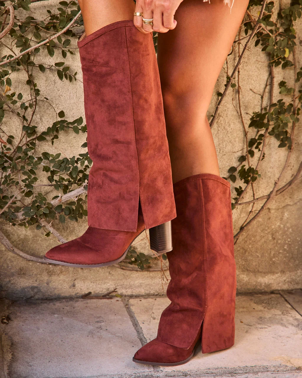 Sierrah Foldover Faux Suede Boots
