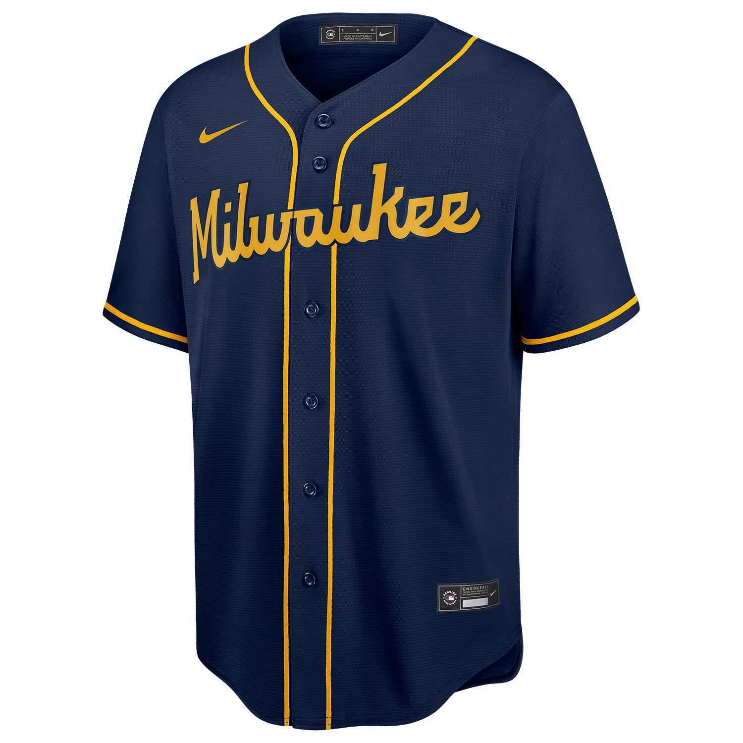 Milwaukee Brewers Nike Replica MLB Alternate Road Jersey Navy