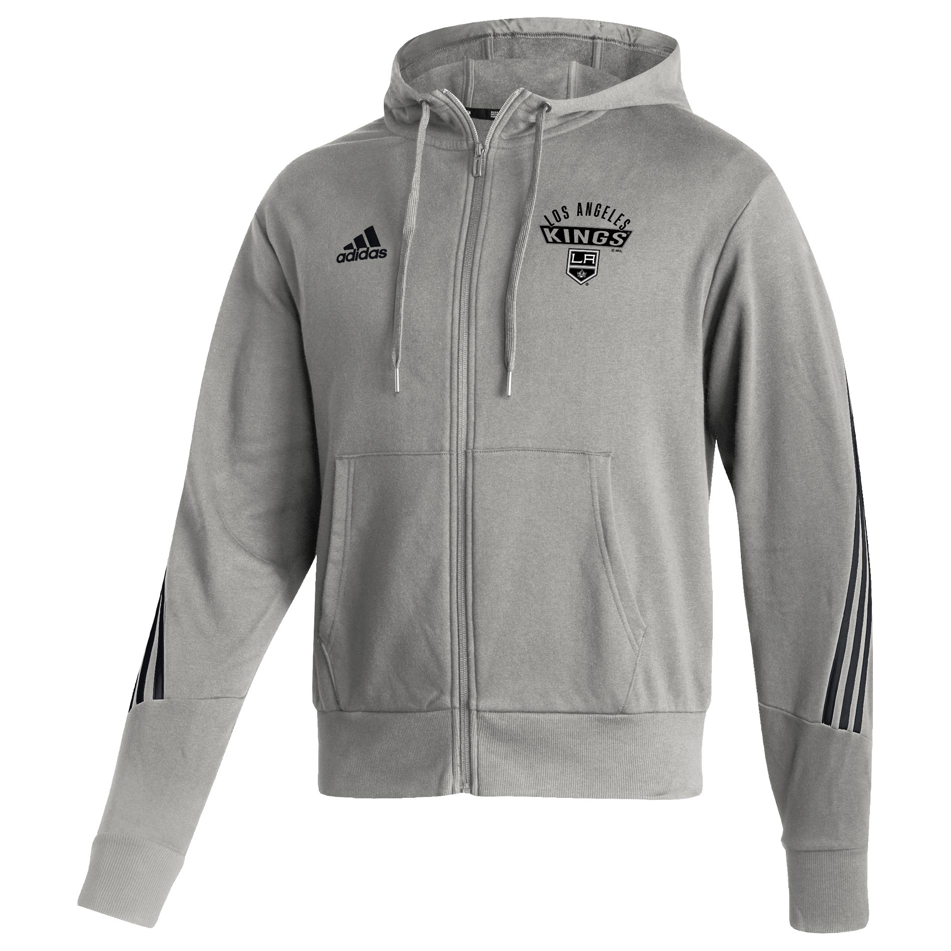 Los Angeles Kings adidas 2021/22 NHL Authentic Apparel Full-Zip Hoodie Grey