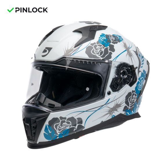 DXR EROS FELINE Full Face Helmet - White / BlueRef: DX0691