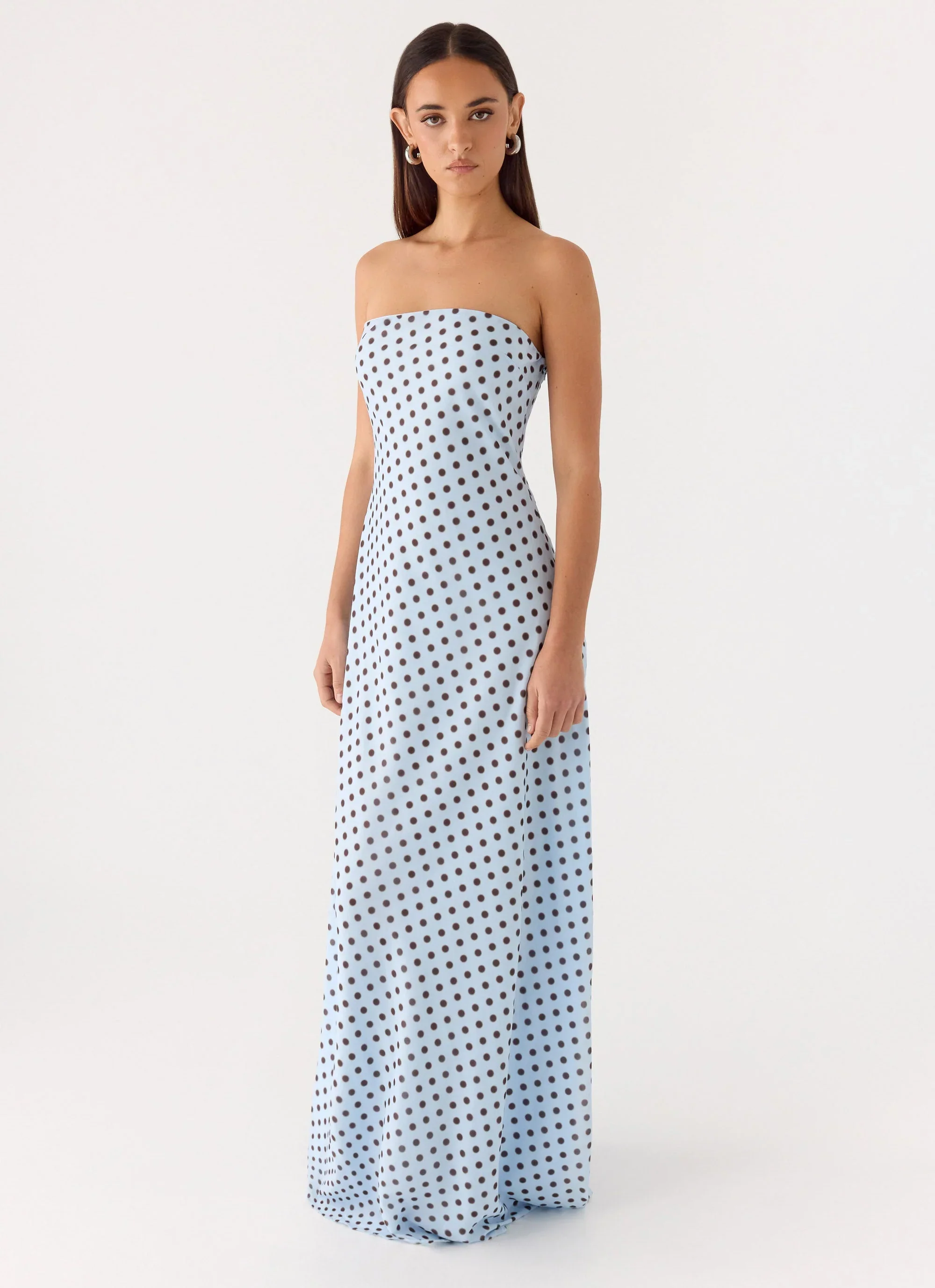 Chaniva Maxi Dress - Blue Mocha Dot