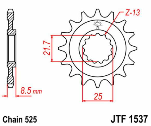JT. Standard steel 1537 - 525Ref: Jtc00309A / 1077271002