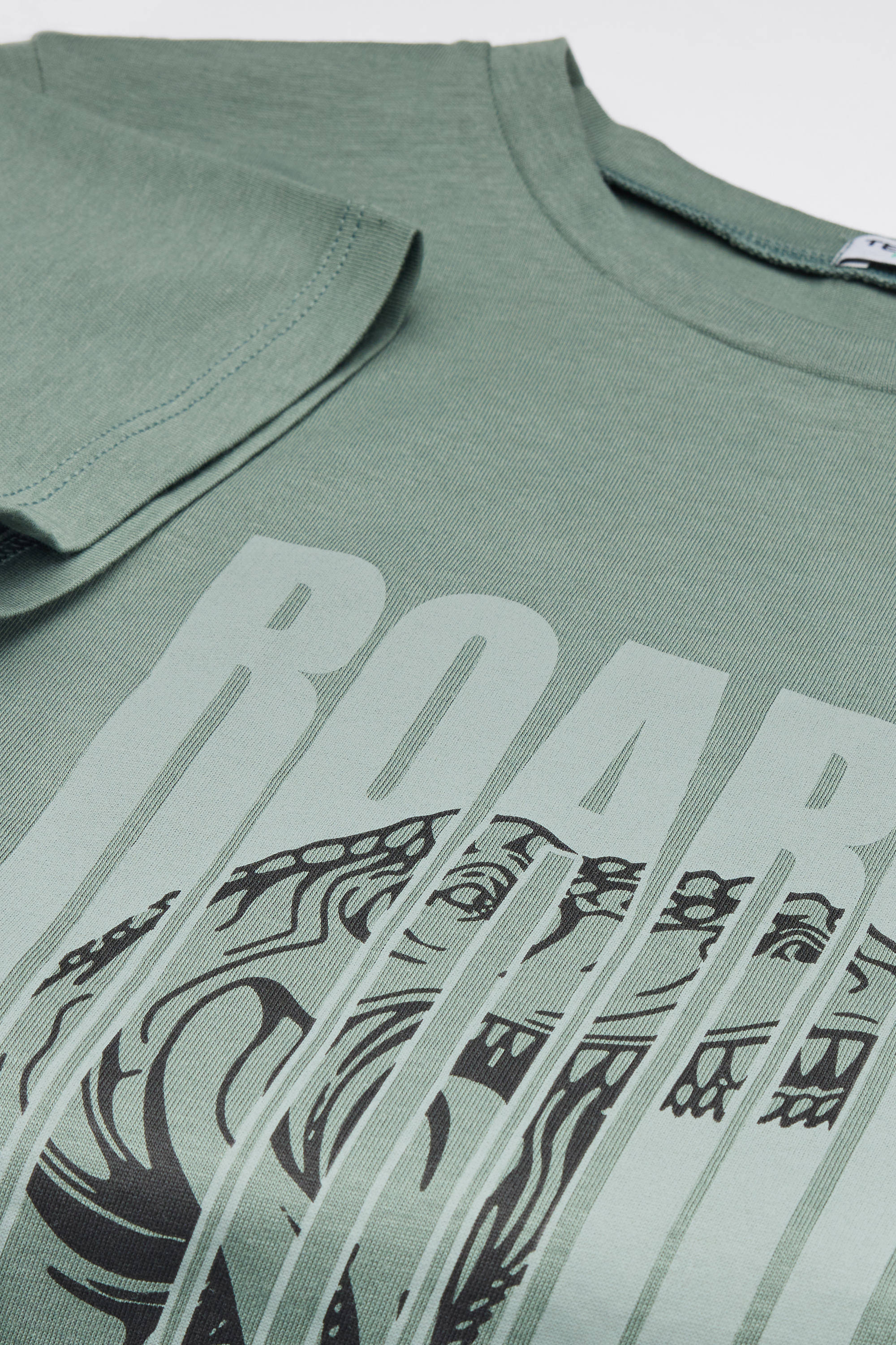 Boys’ Cotton Round-Neckline T-Shirt with Print