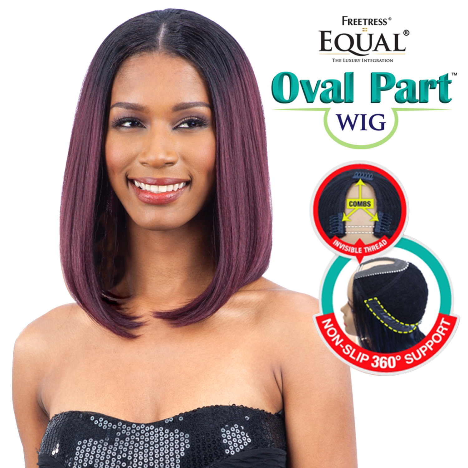 FreeTress Equal Synthetic Hair Wig Oval Part Wig Long Bob
