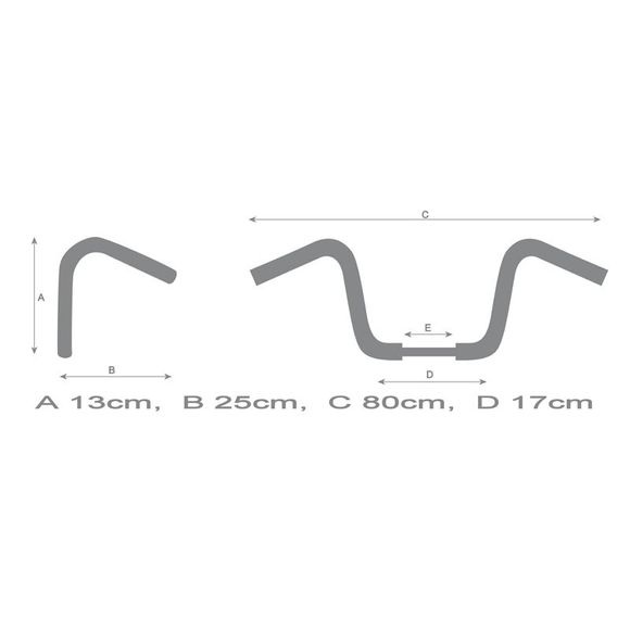 Highway Hawk XLX STYLE 25 mm Universal Handlebar - BlackRef: HIG0060