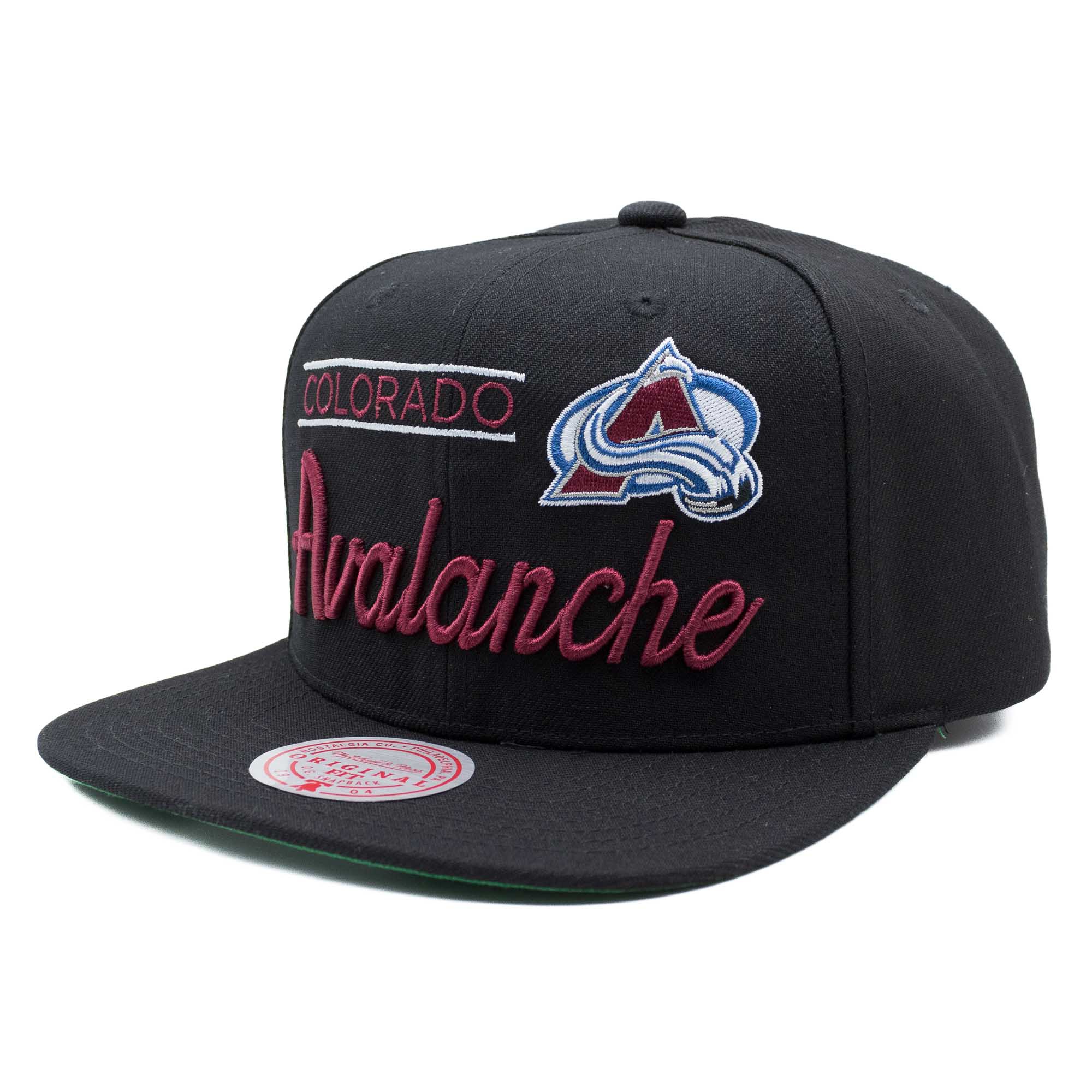 Colorado Avalanche Retro Lock Up Mitchell & Ness Snapback NHL Cap Black