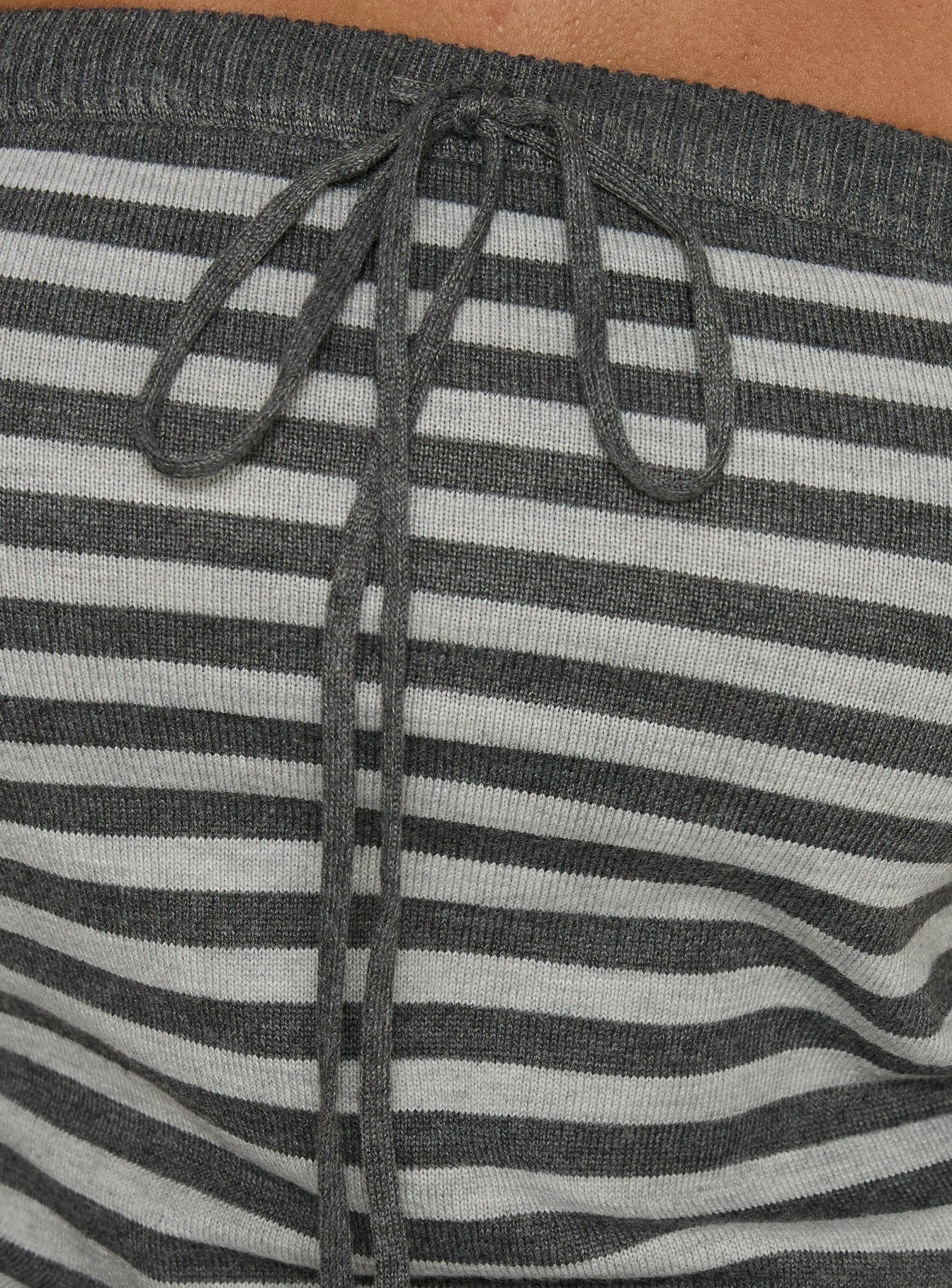 Lissey Strapless Knit Top Grey Stripe