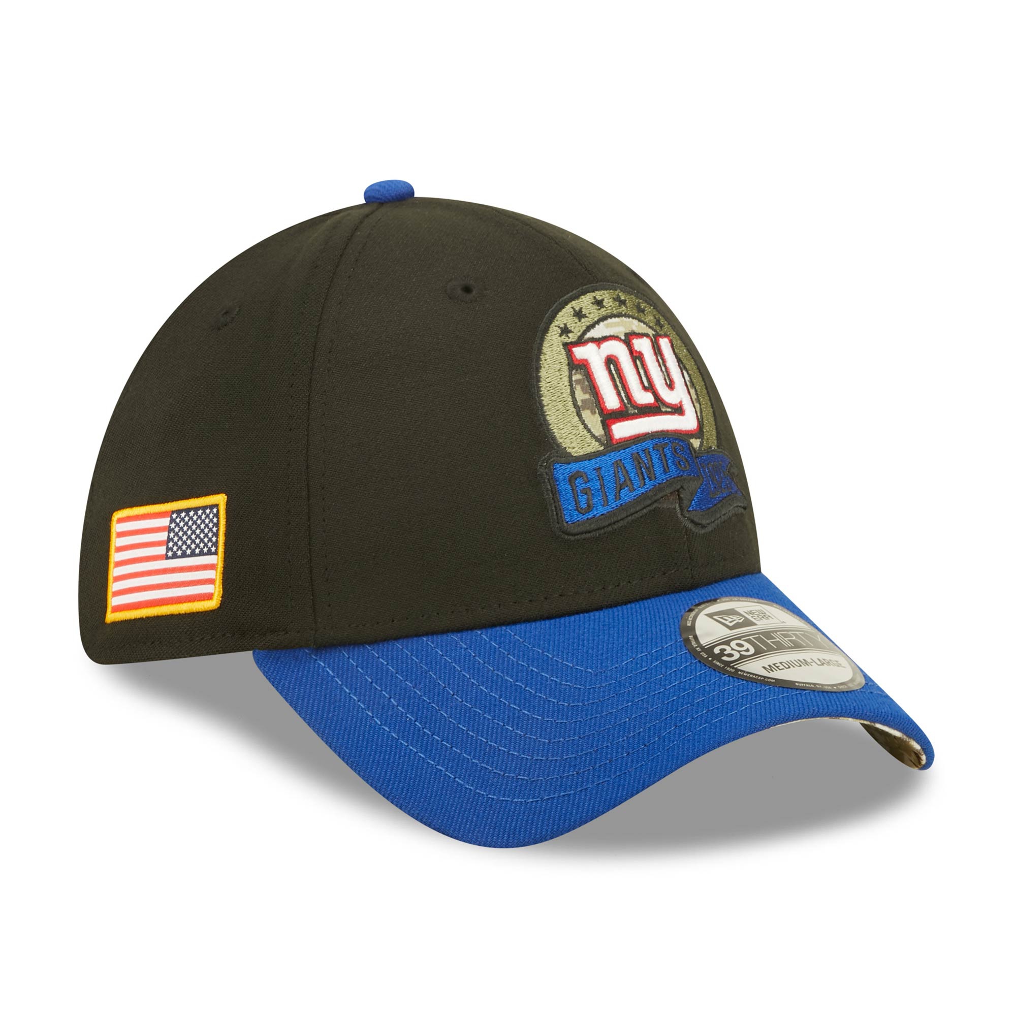 New York Giants 2022 NFL On-Field Salute to Service New Era 39THIRTY Flex Cap