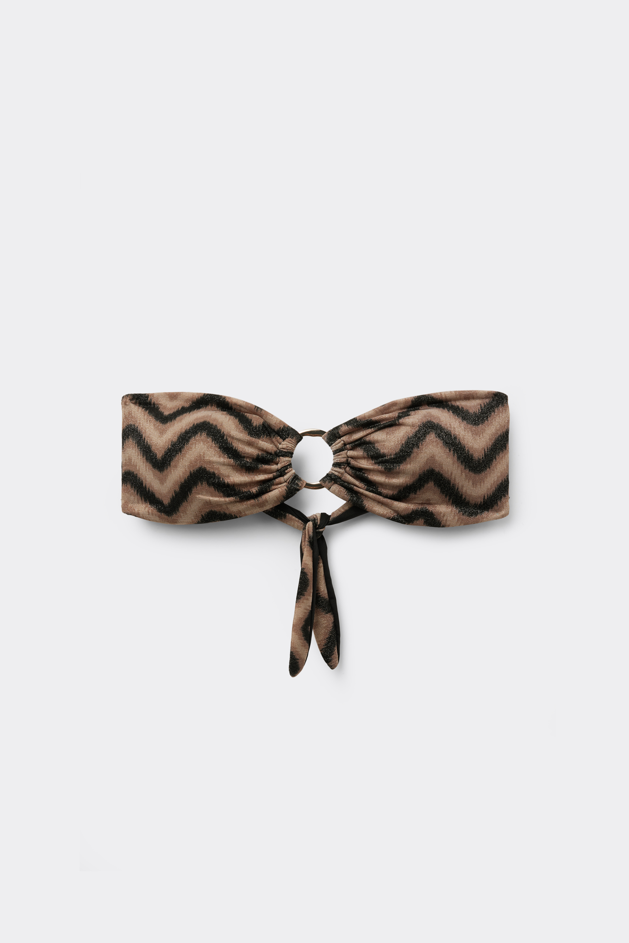 Chevron Shine Bandeau Bikini Top with Removable Padding