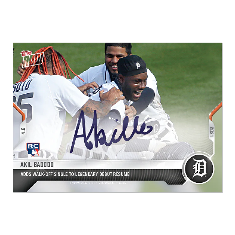 On-Card Auto # to 99 - Akil Baddoo - 2021 MLB TOPPS NOW® Card 36A