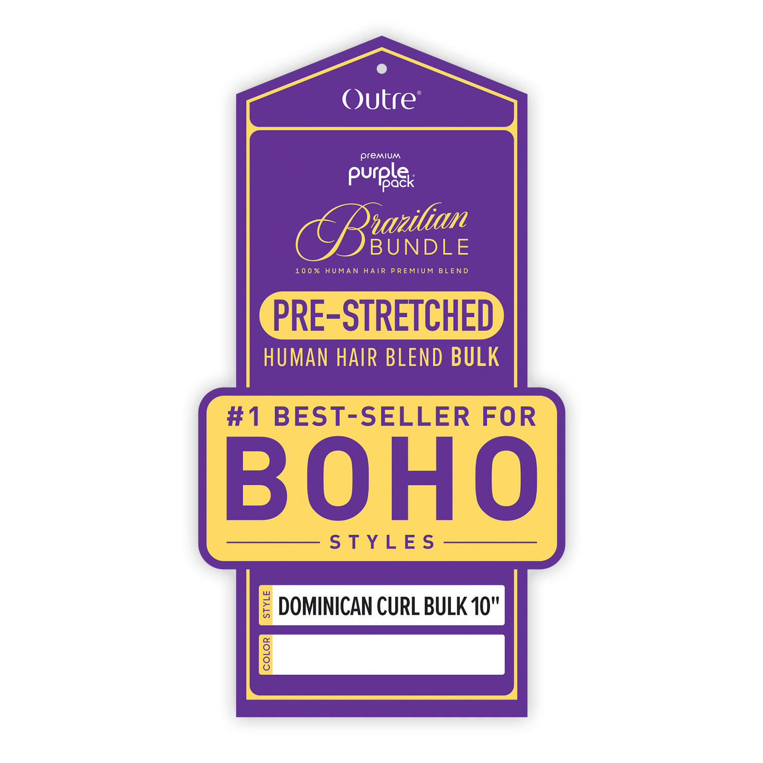 Outre Human Hair Blend Braids Premium Purple Pack Brazilian Bundle Pre-Stretched Dominican Curl Bulk 10